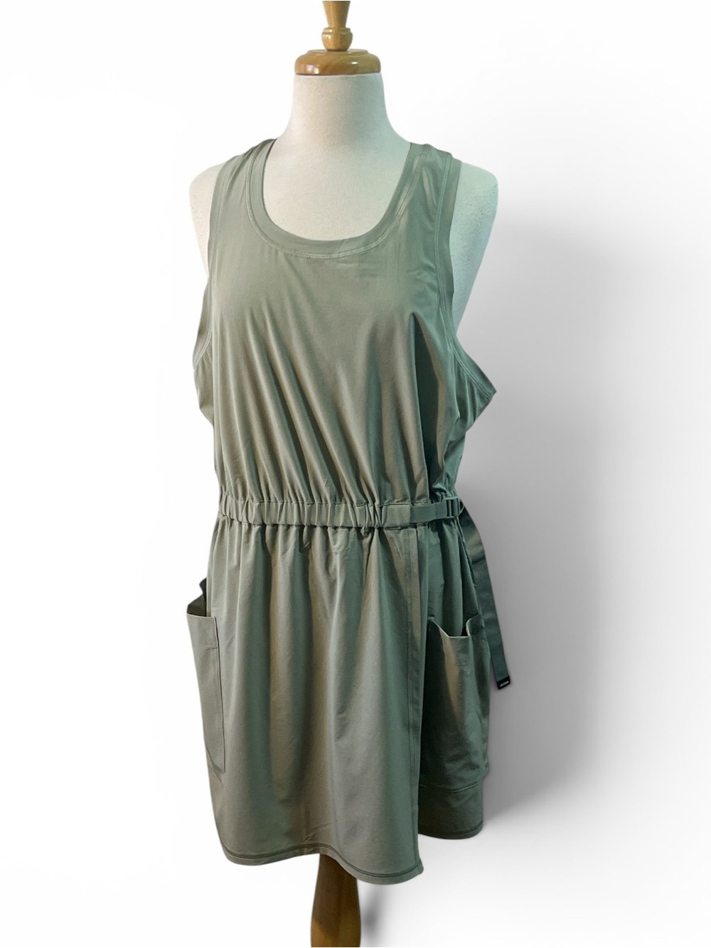 NWOT prAna Railay Pocket Dress XL Sage Green Travel Activewear UPF 50+
